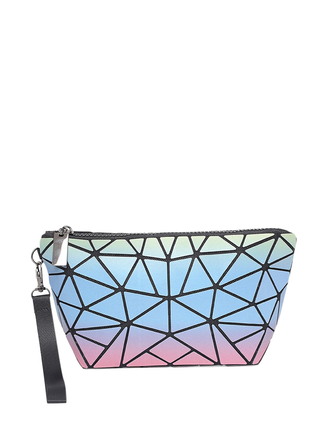

BAOMI Women Grey & Blue Printed Envelope Clutch
