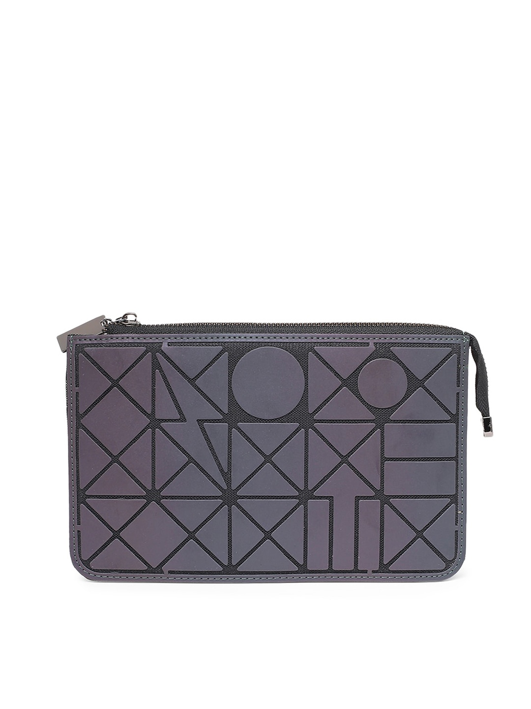 

BAOMI Women Grey Geometric Textured PU Structured Sling Bag