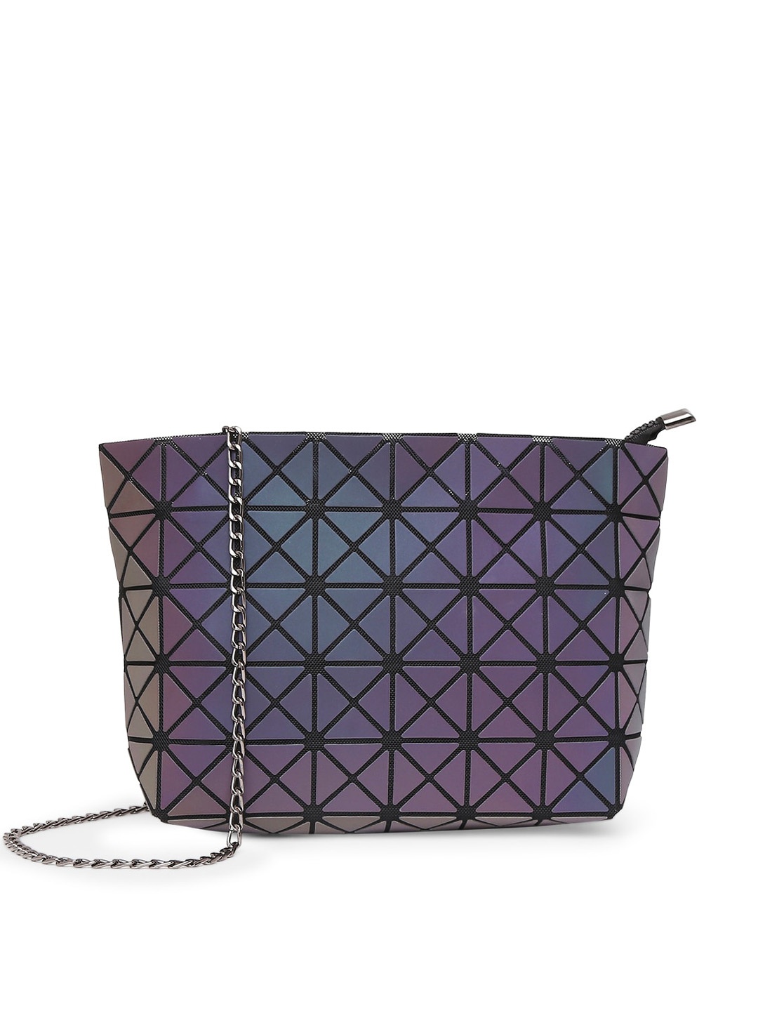 

BAOMI Women Grey Geometric Textured PU Structured Sling Bag