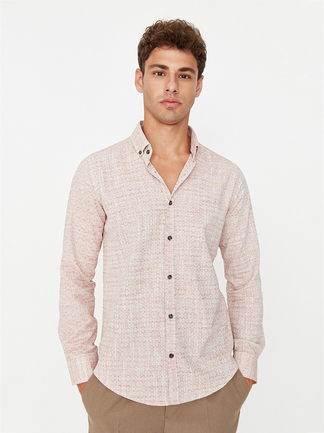 

Trendyol Men Beige Casual Shirt