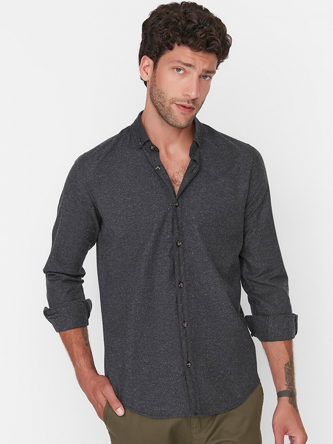 

Trendyol Men Black Casual Shirt