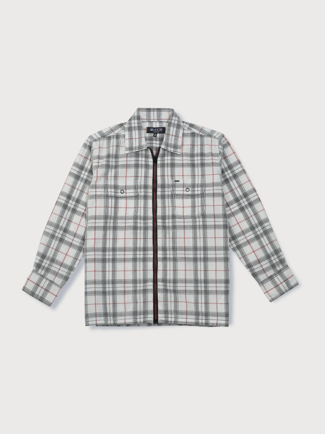 

Gini and Jony Boys White Tartan Checks Checked Casual Shirt