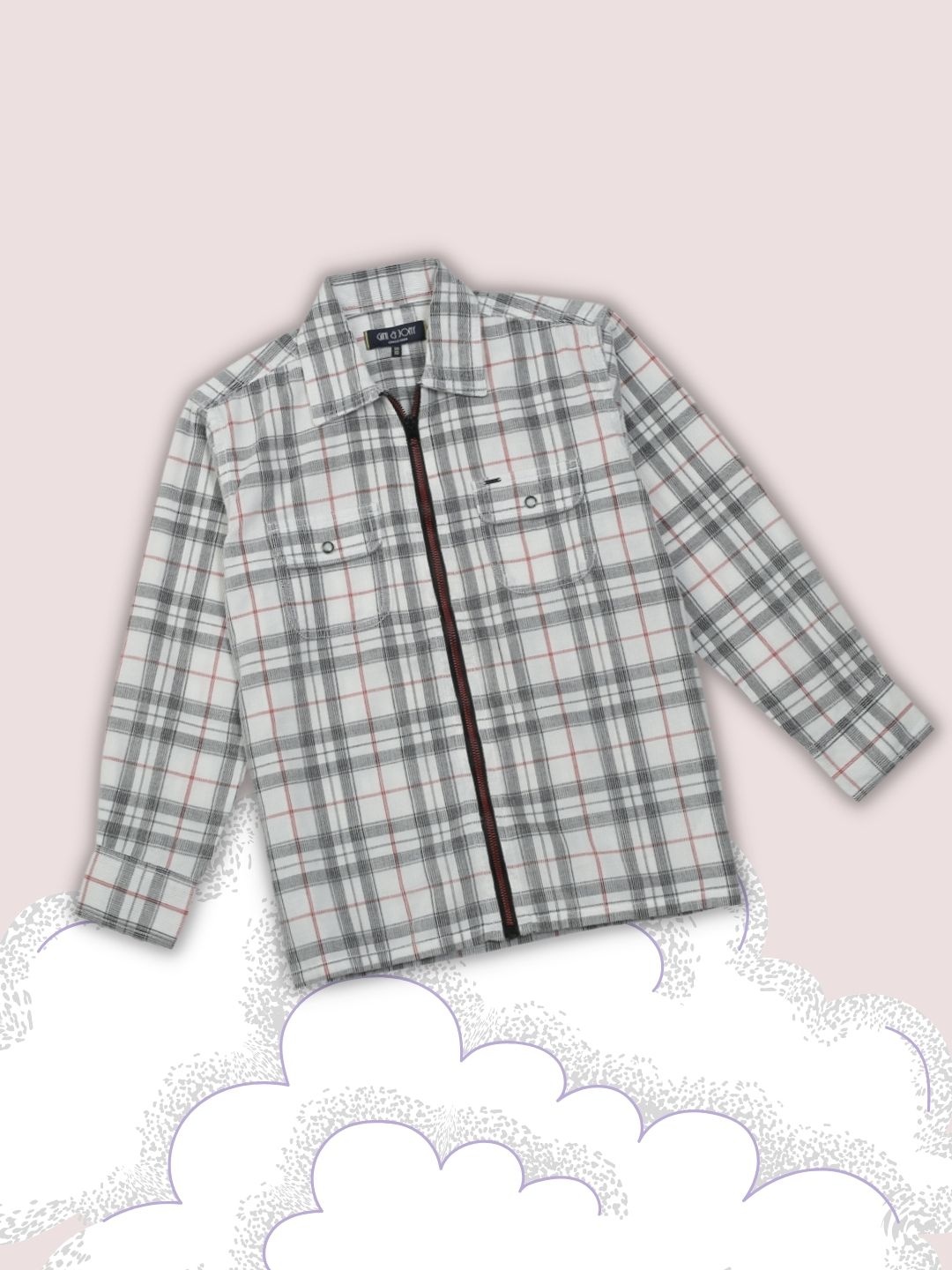 

Gini and Jony Boys White Tartan Checks Checked Casual Shirt