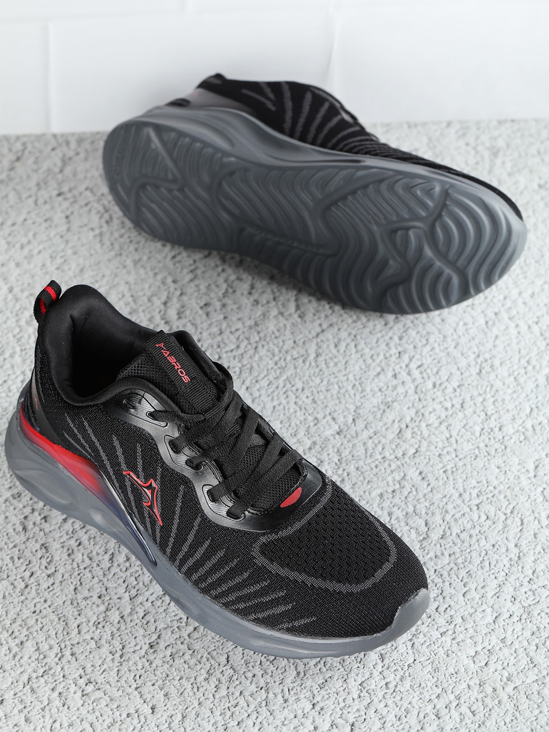 

ABROS Men Spartan-O Running Sports Shoes, Black