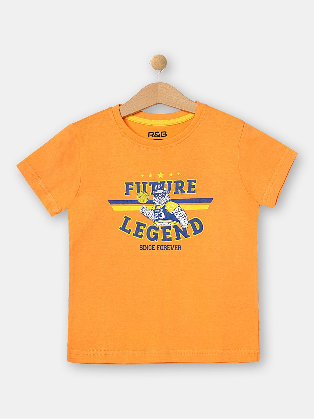 

R&B Boys Typography Printed T-shirt, Orange
