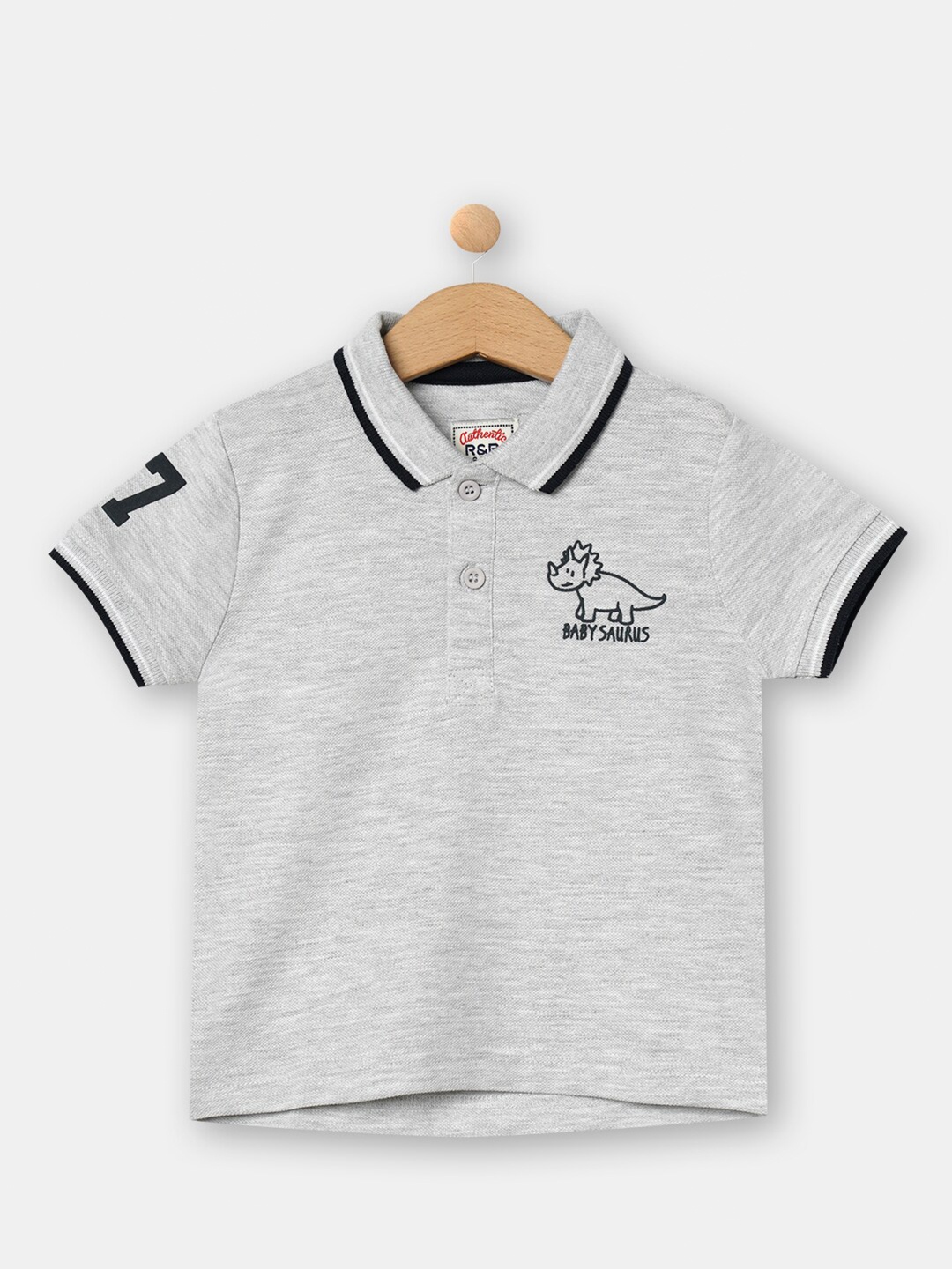 

R&B Boys Grey Polo Collar T-shirt