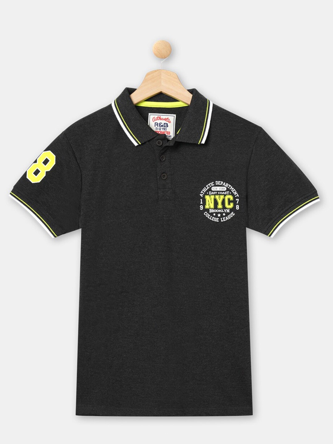 

R&B Boys Solid T-shirt, Grey