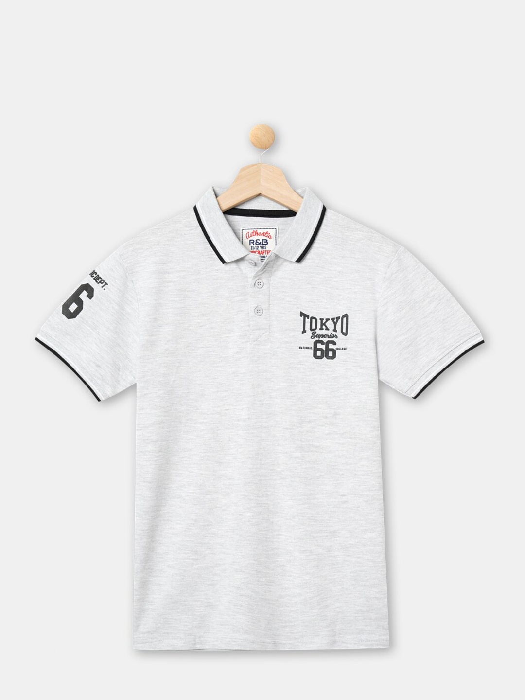 

R&B Boys Grey Polo Collar T-shirt
