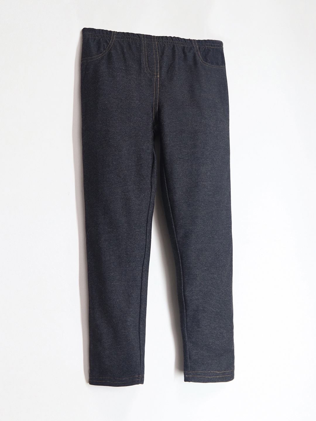 

Cherry Crumble Girls Black Solid Regular Fit Cotton Jeggings