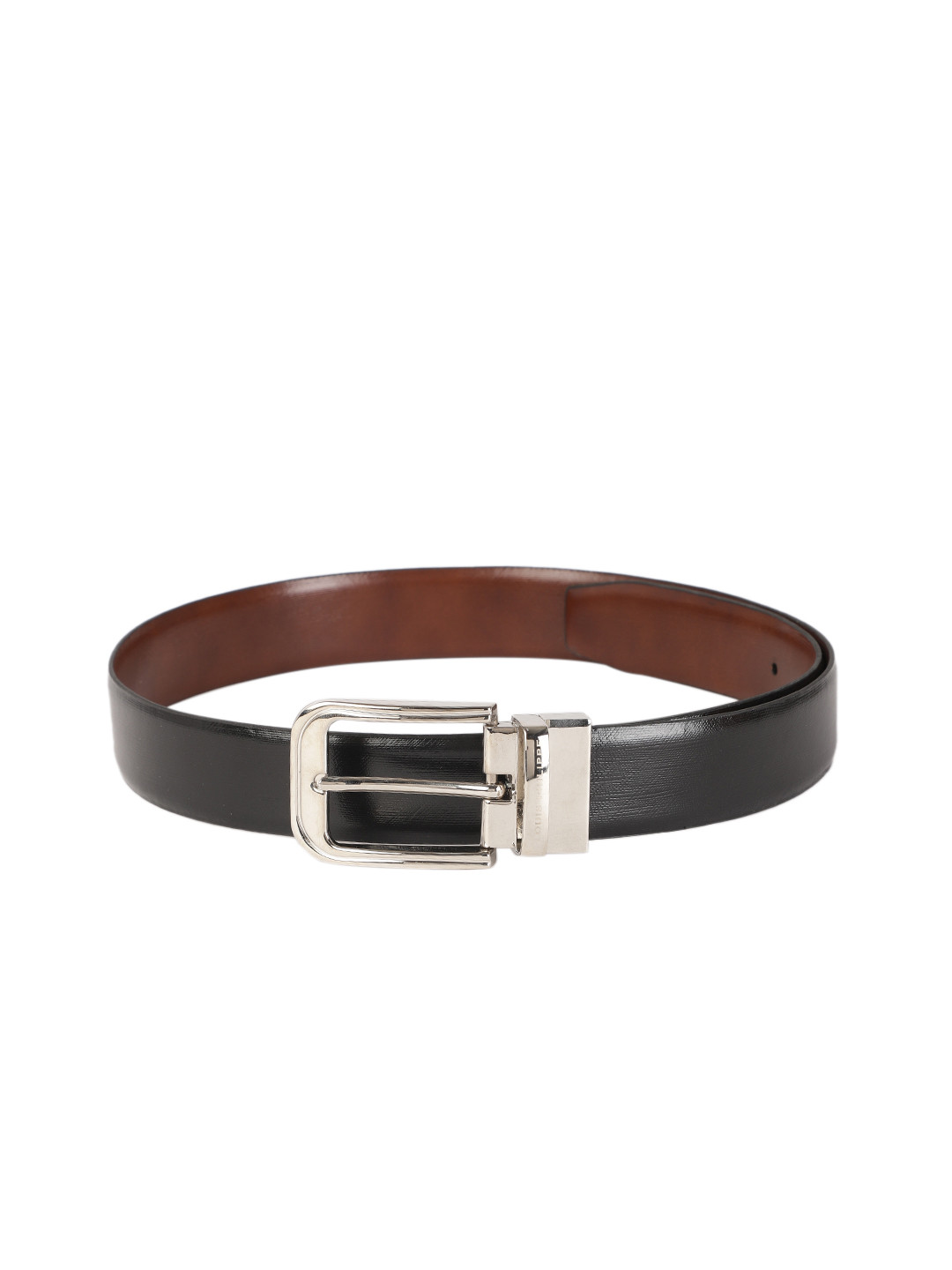 

Louis Philippe Men Black & Brown Textured Reversible Leather Belt