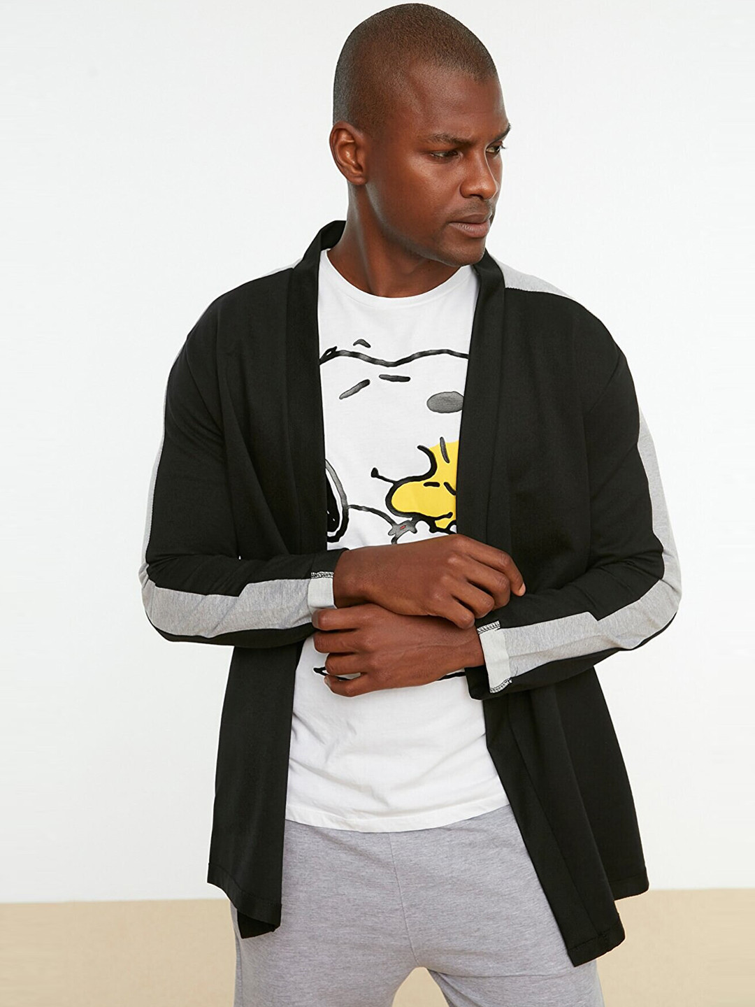 

Trendyol Men Black Colourblocked Sporty Jacket