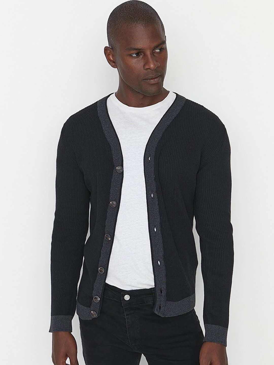 

Trendyol Men Black Open Front Jacket