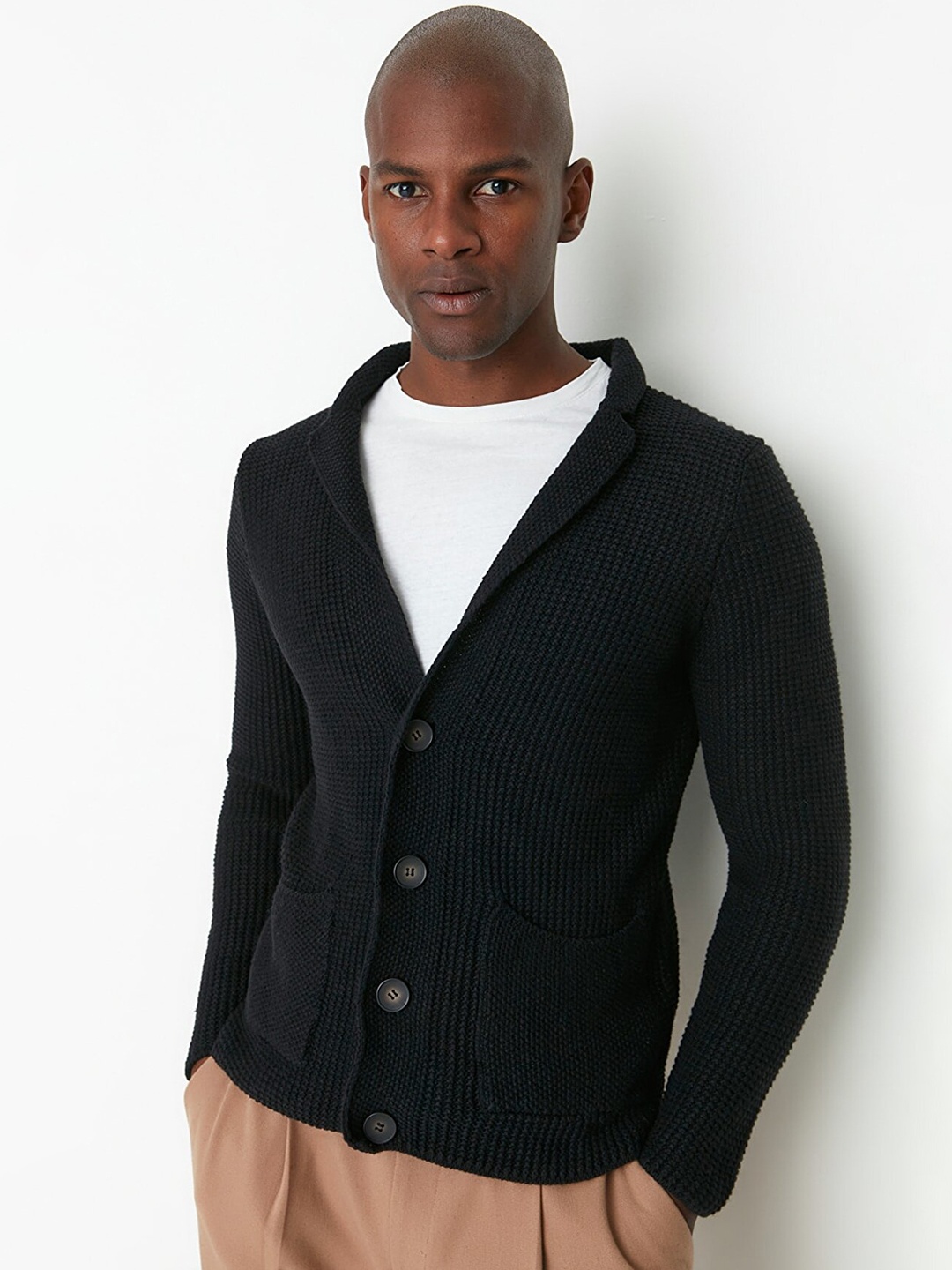 

Trendyol Men Black Tailored Jacket with Embroidered