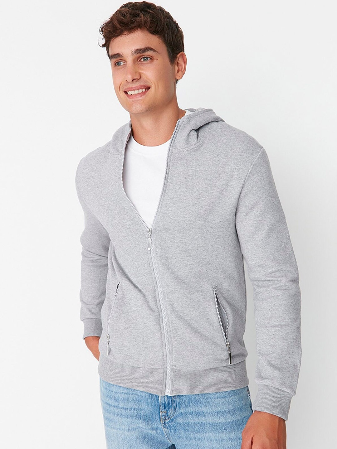 

Trendyol Men Grey Bomber Jacket