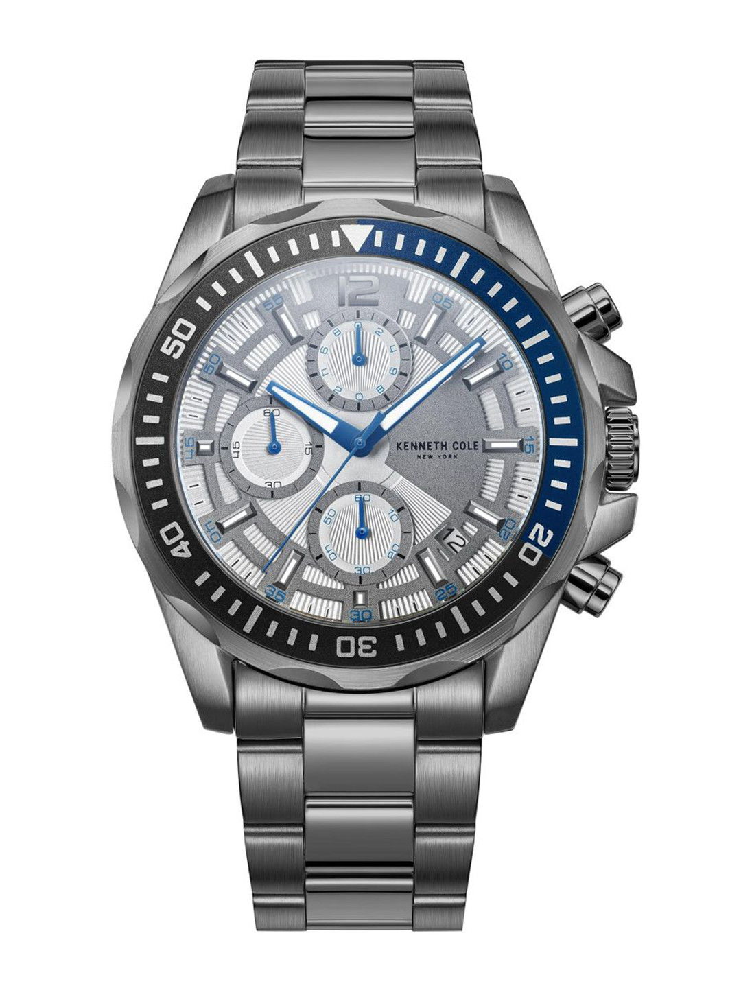 

Kenneth Cole Men Grey Dial & Silver Toned Straps Analogue Watch KCWGK2222201MN