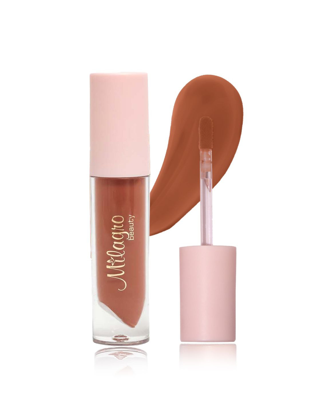 

Milagro Liquid Matte Lipstick Hydrating Long Lasting Smudge-proof Lip Color Caramel, Mystic, Pink