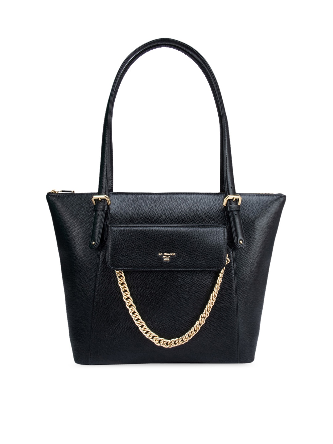 

Da Milano Black Leather Shopper Handheld Bag