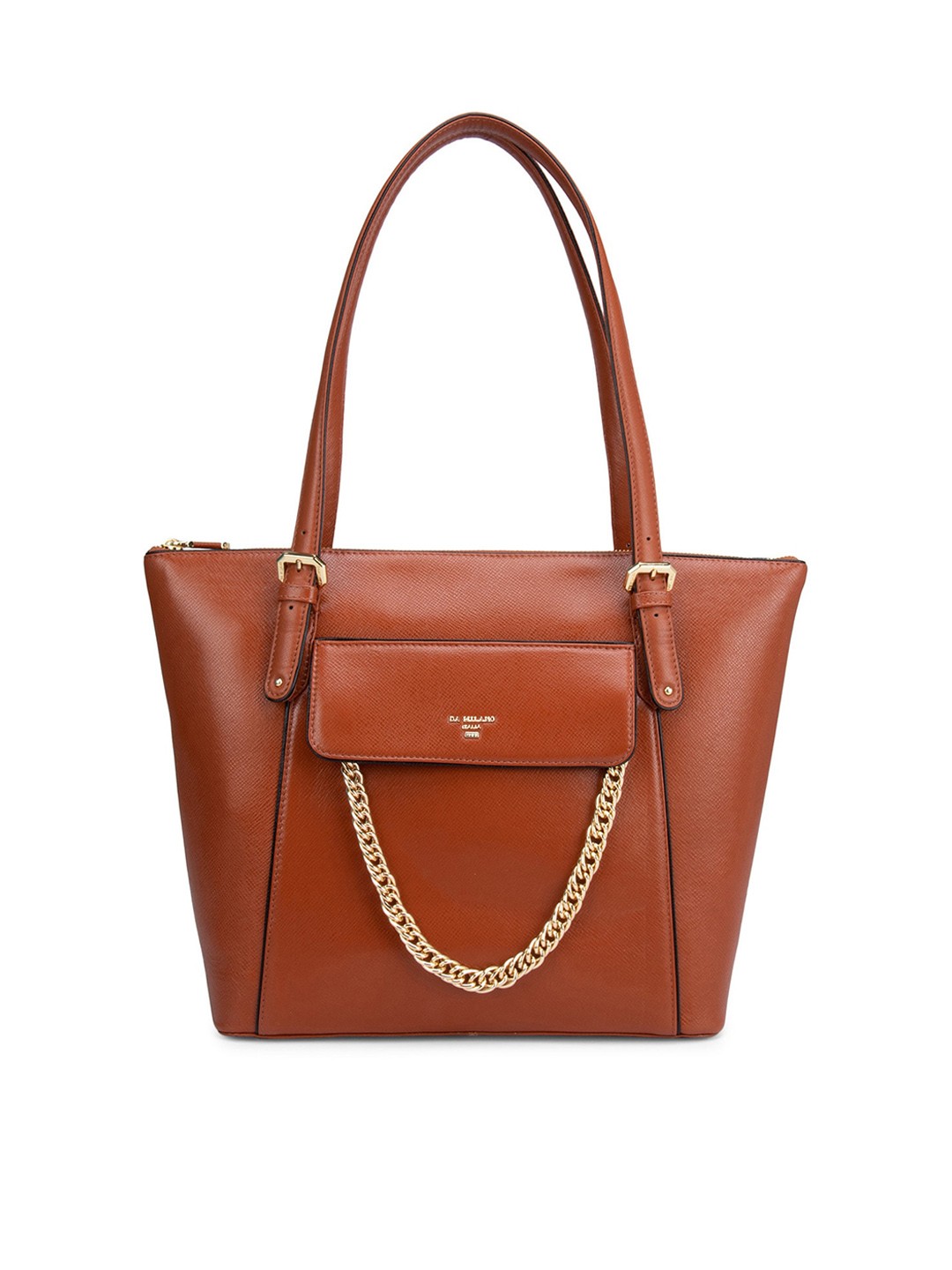 

Da Milano Women Orange Textured Leather Structured Shoulder Bag