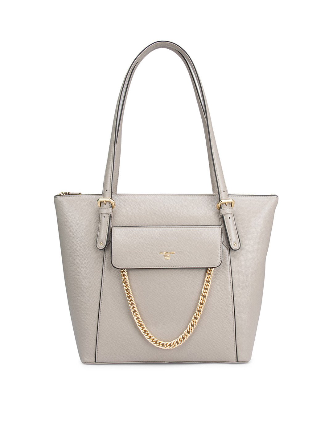 

Da Milano Beige Leather Detachable Strap Structured Shoulder Bag