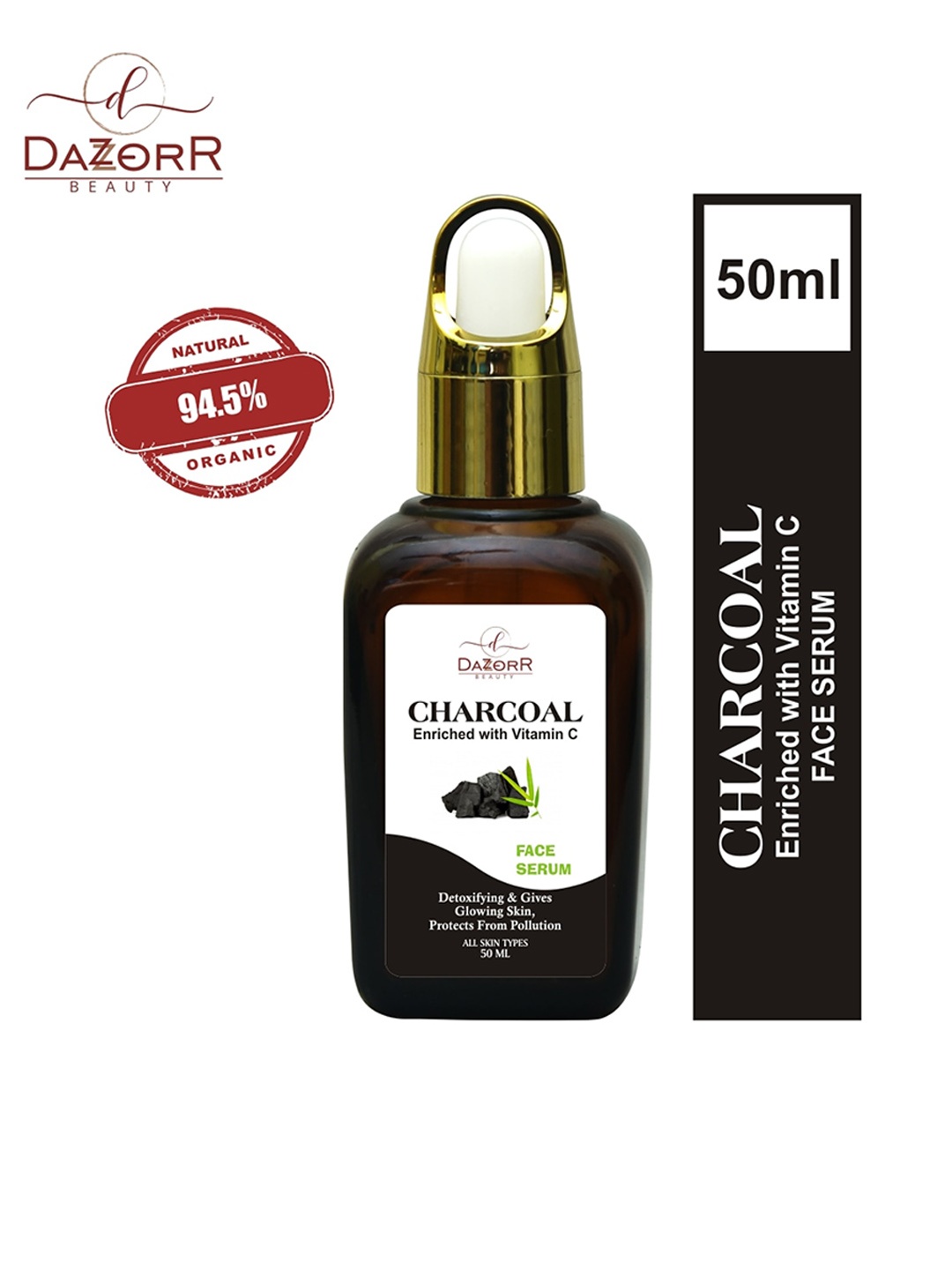 

DAZORR BEAUTY Charcoal Face Serum With Vitamin C, Transparent