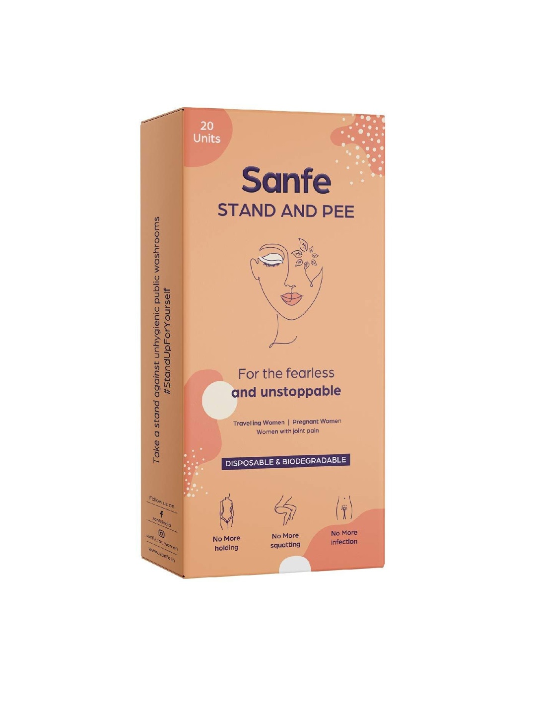 

Sanfe Women Pink Disposable & Biodegradable Stand & Pee