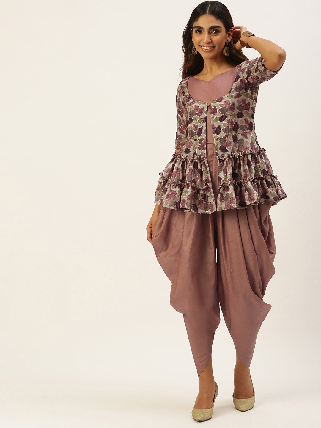 

Ethnovog Women Brown Printed Jumpsuit