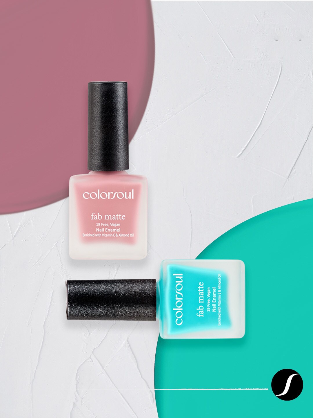 

Colorsoul Set of 2 Fab Matte Vegan Nail Enamel- Enamel Mulberry & Calm Blue 8ml