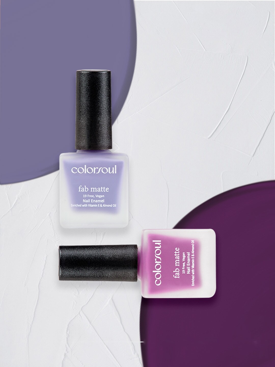 

Colorsoul Set of 2 Fab Matte Vegan Nail Enamel- Berry Pop & Cotton Dream 8ml, Pink