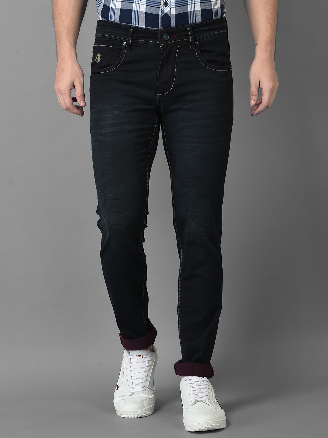

American Archer Men Blue Cotton Smart Skinny Fit Low-Rise Light Fade Stretchable Jeans