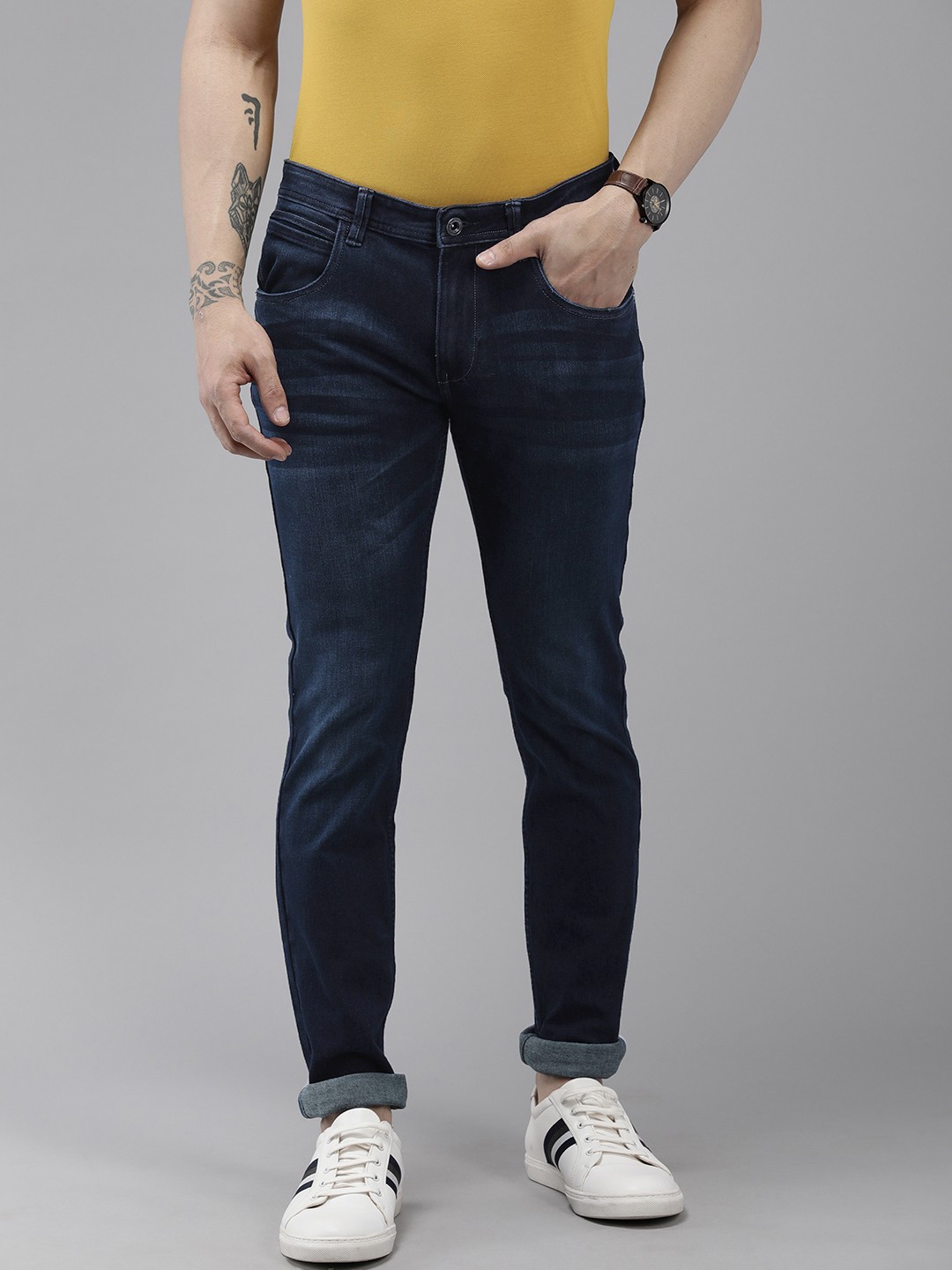 

VAN HEUSEN DENIM LABS Men Slim Fit Light Fade Stretchable Jeans, Blue