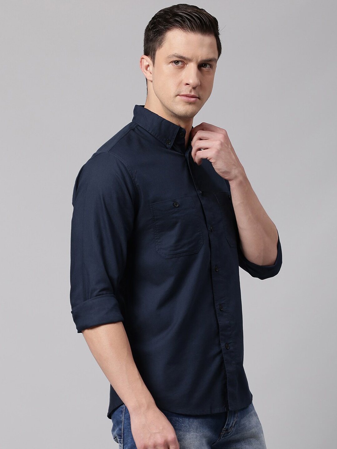 

Dennis Lingo Men Blue Slim Fit Casual Shirt