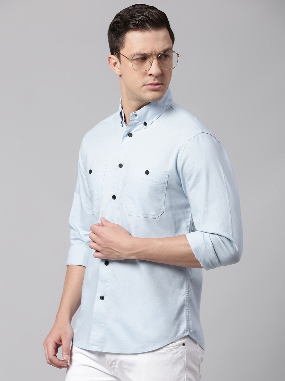 

Dennis Lingo Men Blue Slim Fit Casual Shirt