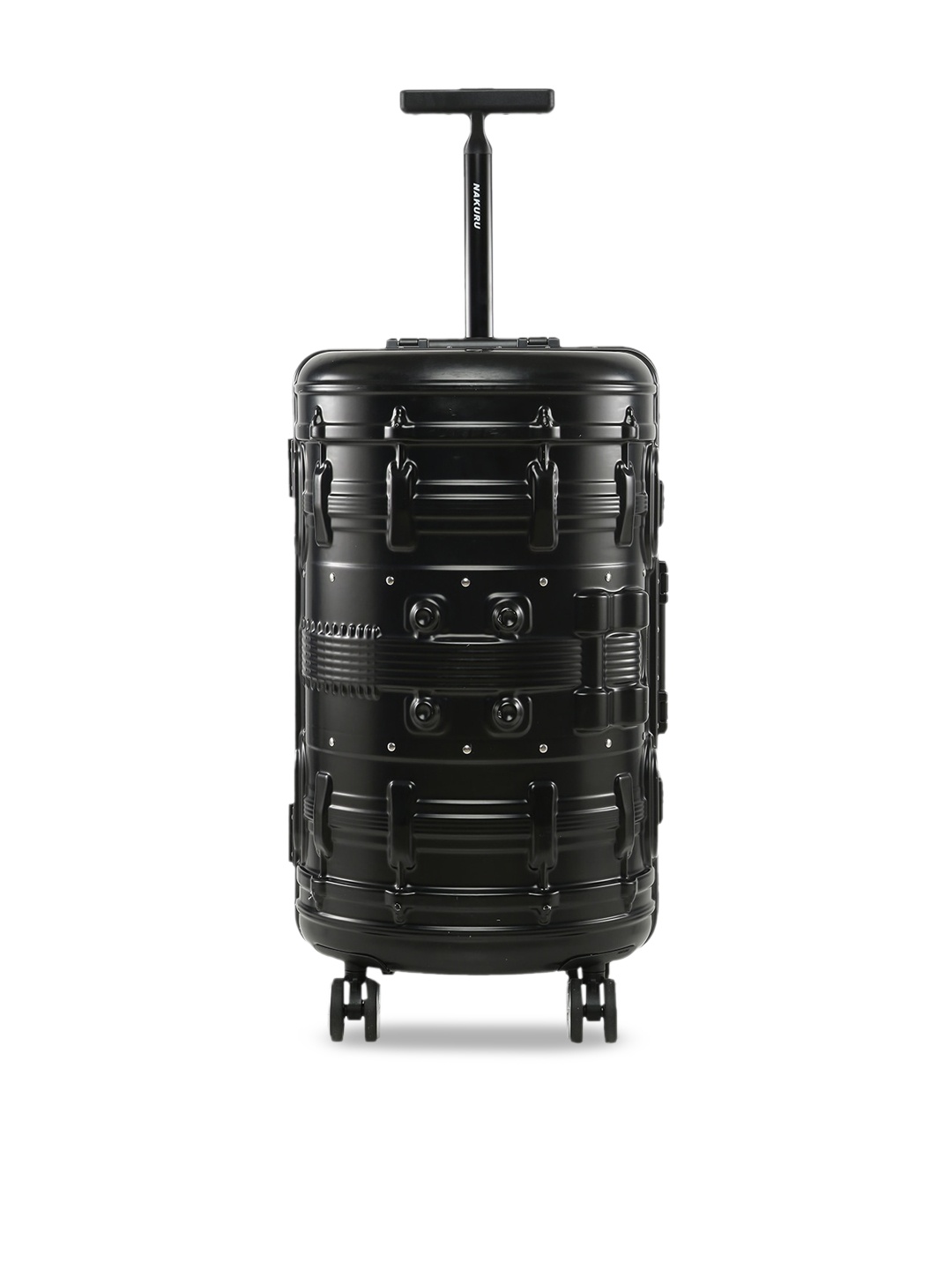 NAKURU Black Solid Hard Case Medium Luggage Trolley Bag