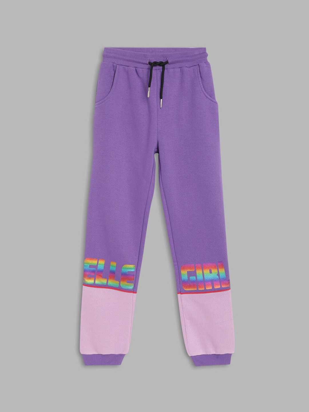

ELLE Girls Purple Solid Cotton Track Pants