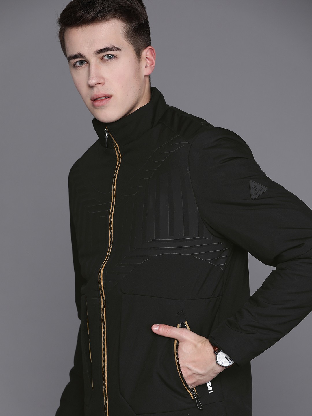 

Louis Philippe Sport Men Slim Fit Striped Padded Jacket, Black
