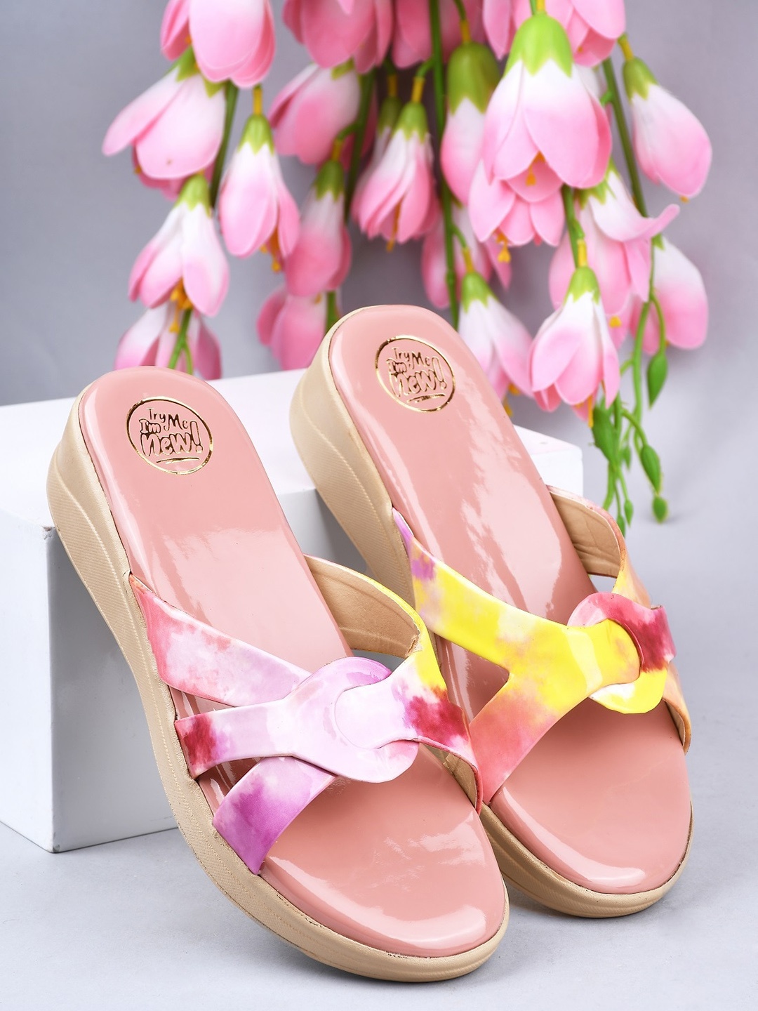 

Try Me Women Pink Party Wedge Heels with Bows