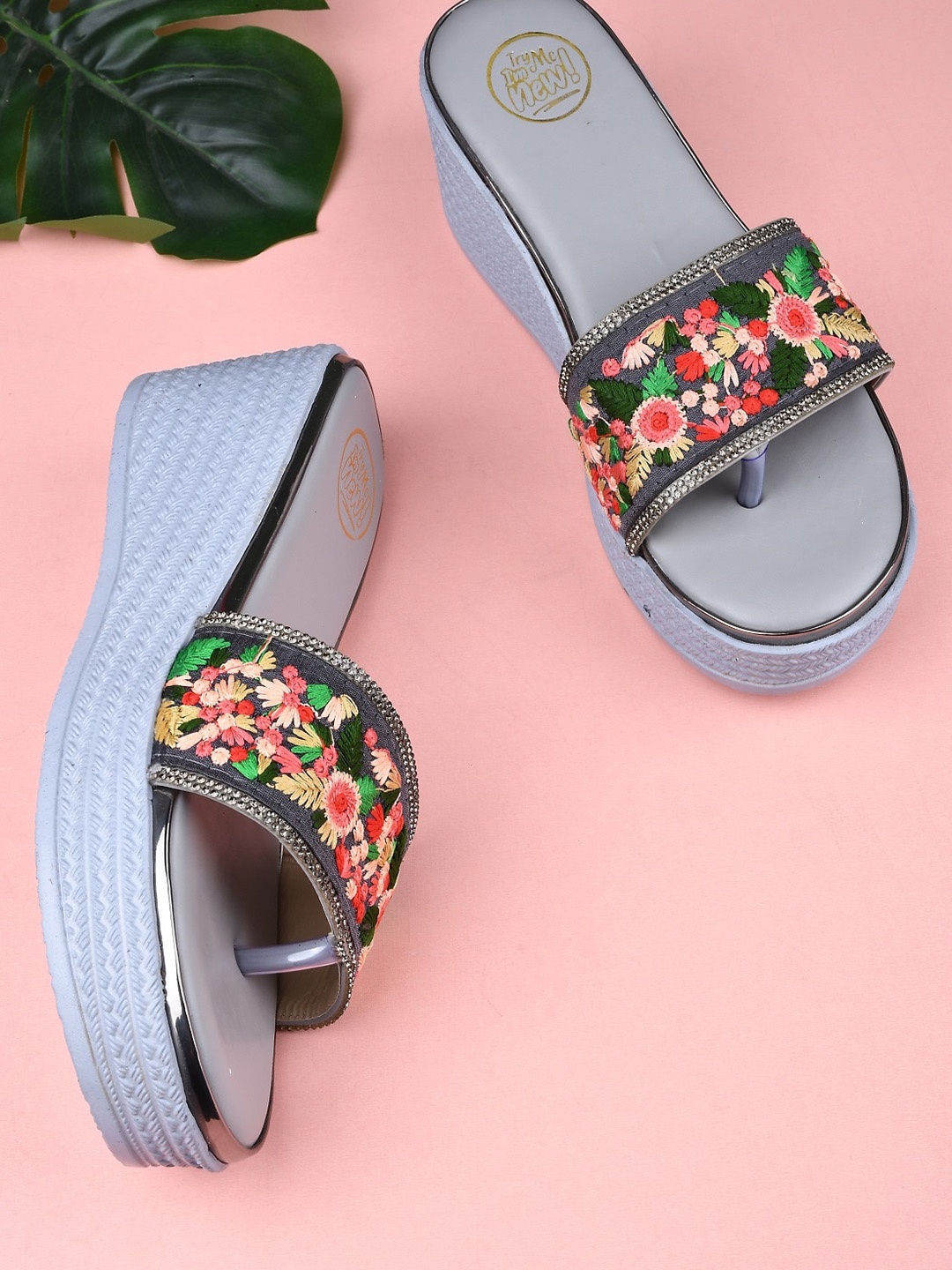 

Try Me Grey Party Platform Heels