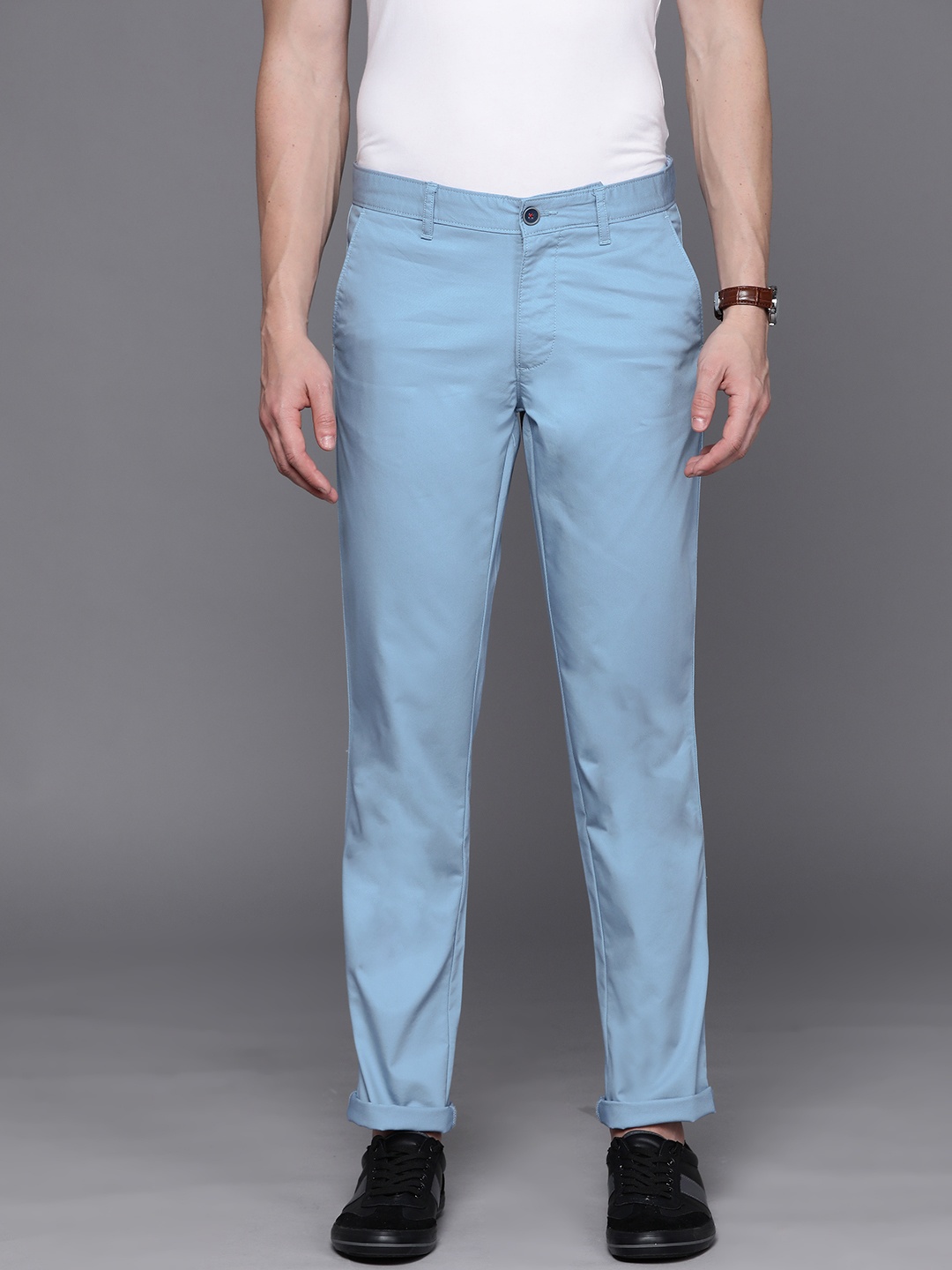 

Louis Philippe Sport Men Slim Fit Chinos Trousers, Blue
