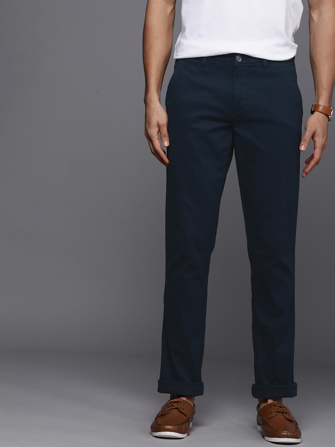 

Louis Philippe Sport Men Navy Blue Slim Fit Chinos