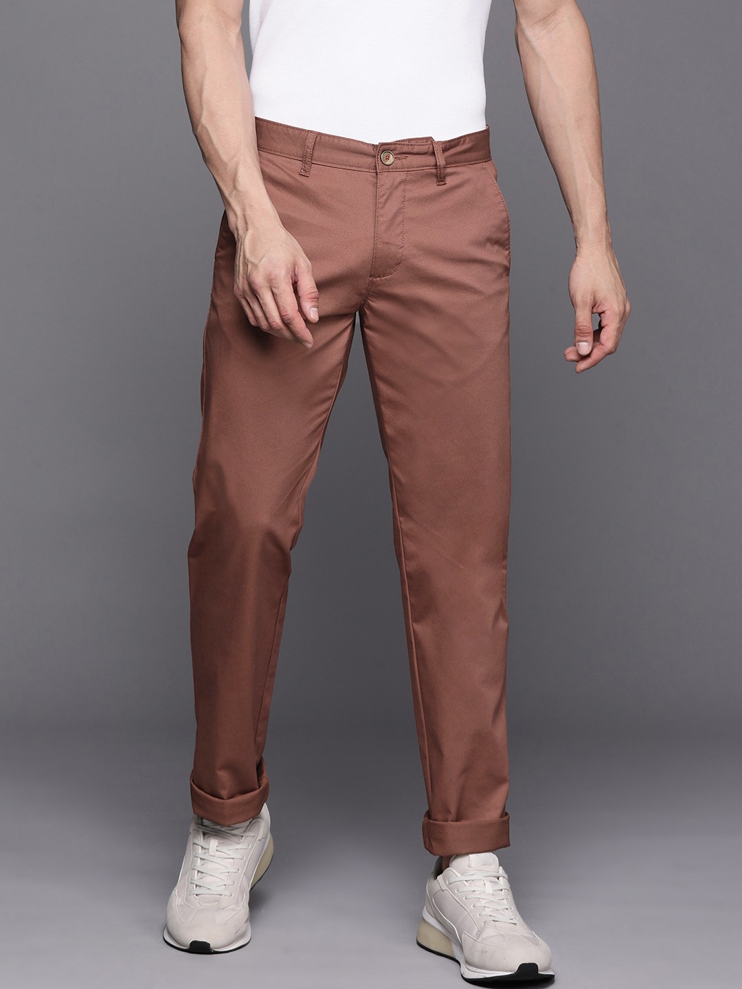 

Louis Philippe Sport Men Solid Knitted Trousers, Brown