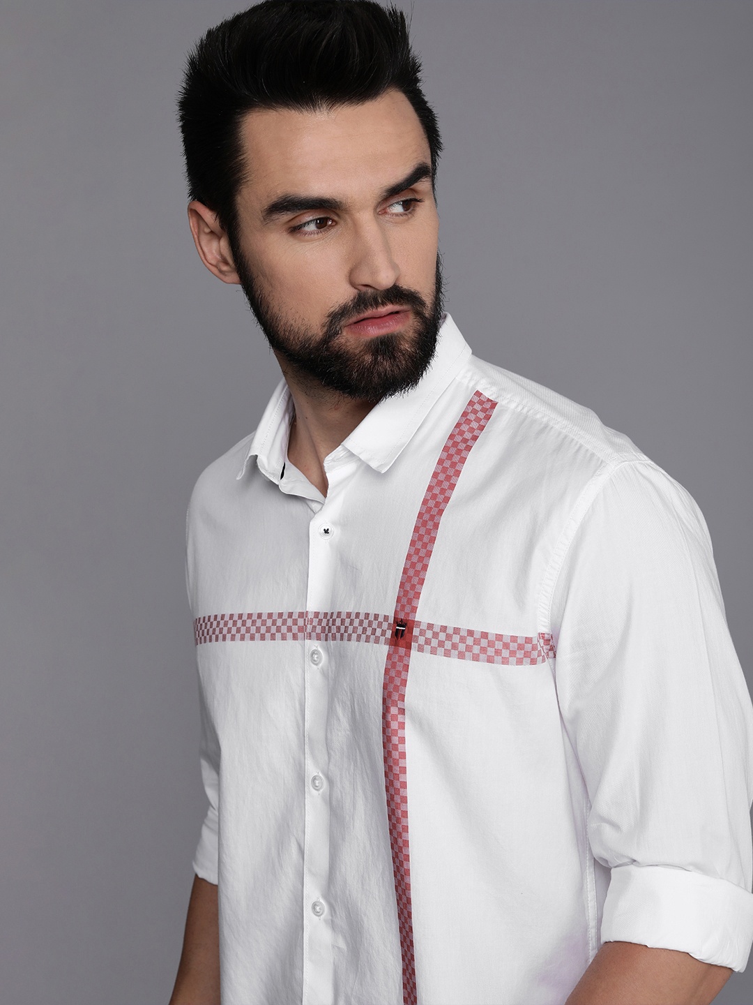 

Louis Philippe Sport Men White Pure Cotton Long Sleeves Slim Fit Casual Shirt