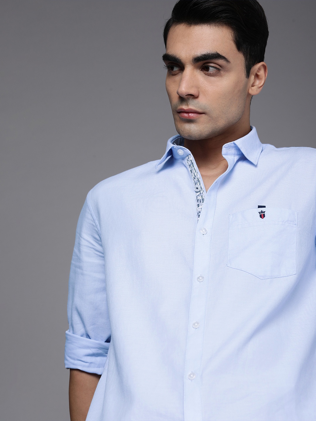 

Louis Philippe Sport Men Slim Fit Pure Cotton Casual Shirt, Blue