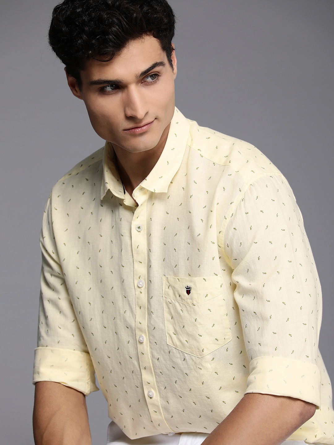 

Louis Philippe Sport Men Slim Fit Floral Printed Casual Shirt, Yellow
