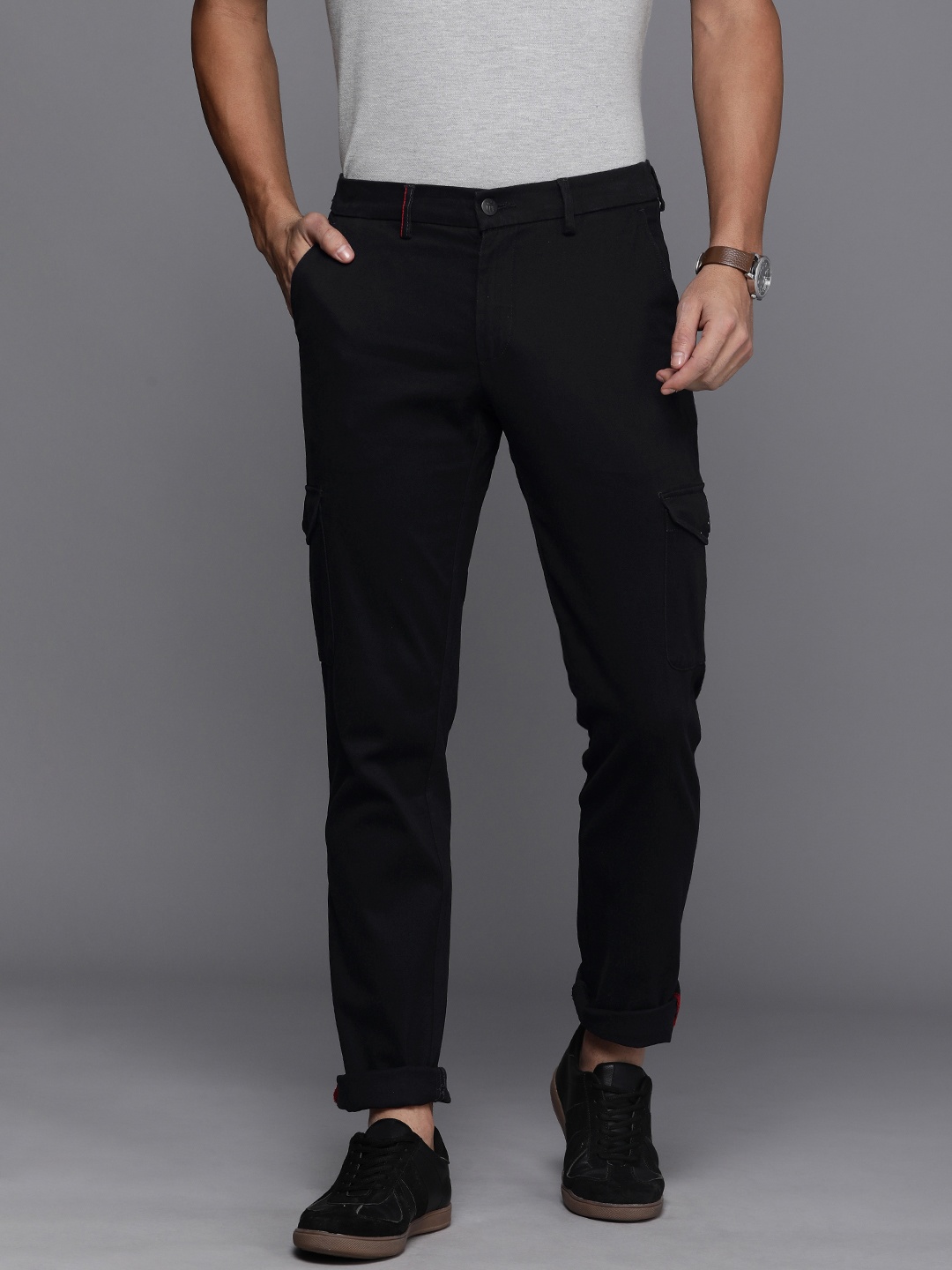 

Louis Philippe Sport Men Slim Fit Trousers, Black