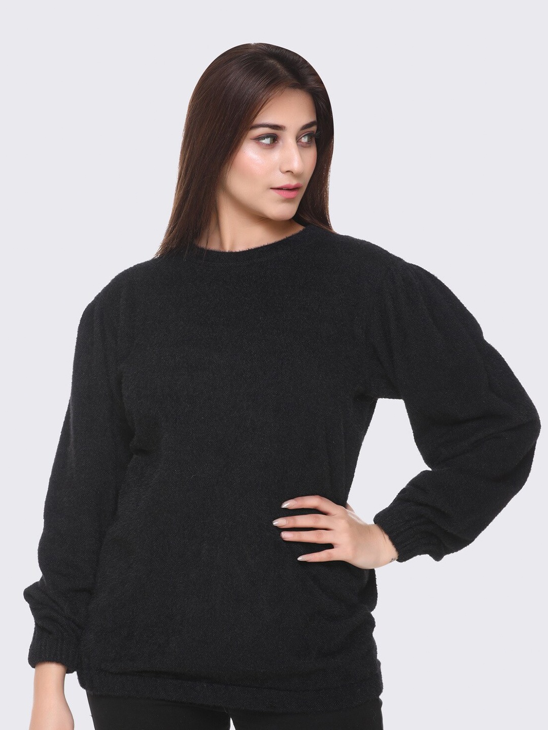 

KEIKO Women Black Solid Pullover