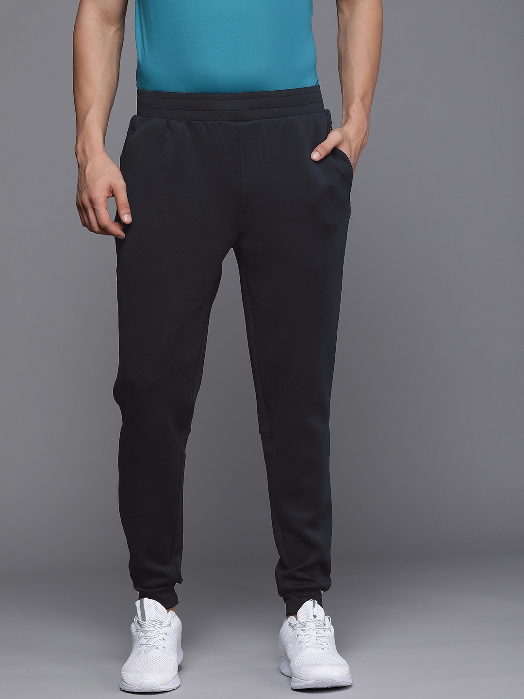 

Louis Philippe ATHPLAY Men Solid Joggers, Navy blue