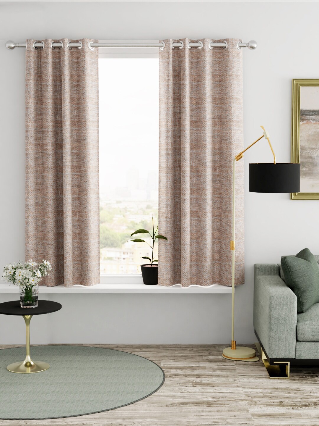 

KOPA Gold-Toned & White Set of 2 Window Curtain