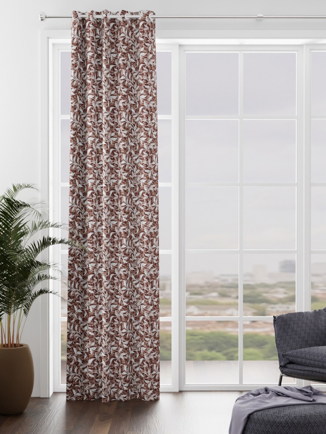 KOPA Brown & Purple Floral Door Curtain