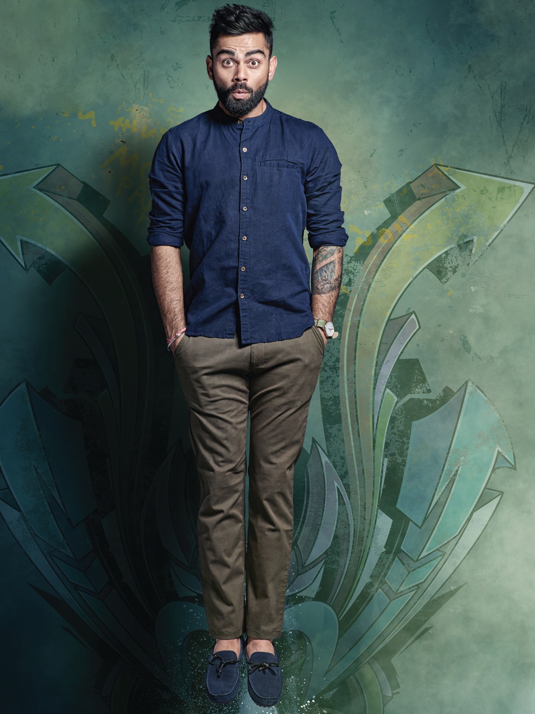 

WROGN Men Navy Blue Slim Fit Solid Casual Shirt