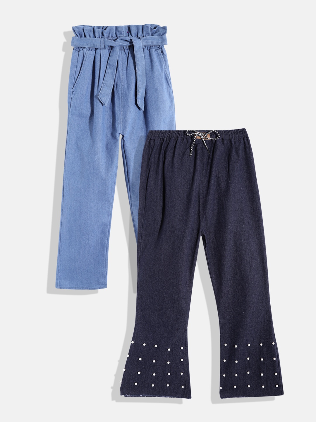 

MANZON Girls Pack of 2 Slim Fit Jeans, Blue